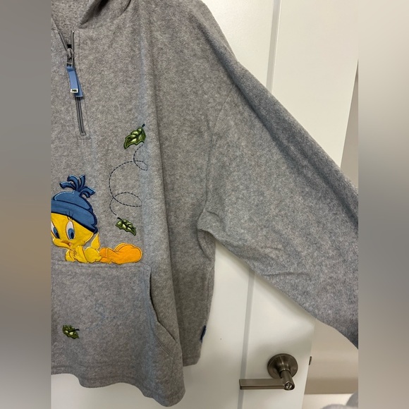 Vintage Looney Tunes Tweety Bird Quarter Zip Fleece - Picture 6 of 10